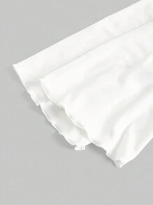 ROMWE Fairycore 心和翅膀印花T恤 - 白色 - 查看 4