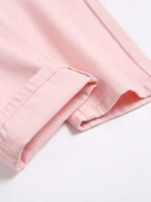 Men's Solid Color Casual Loose Fit Jeans - Pink - View 3