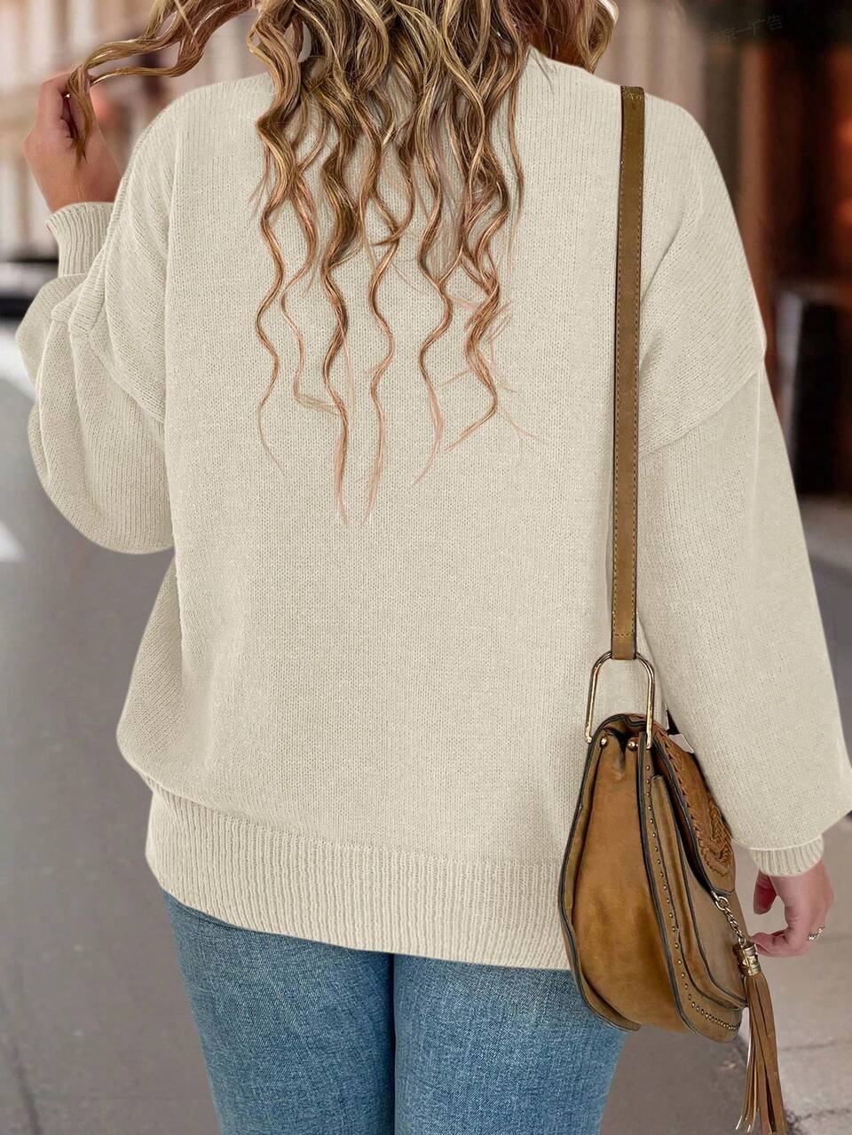Plus Size Long Sleeve Sweater With Pockets, For Winter Knit Pullover Fall Autumn