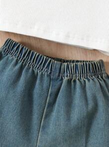 Em bé Con trai Denim Áo vest Và Bộ quần short , Với Vòng cổ Áo thun , Thời trang Đường phố - Nhiều màu - Xem 6