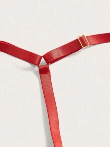 Valentine's Day 3pcs Sexy Lingerie Set For Women Includes Teddies Lingerie And Gloves - Red - View 4