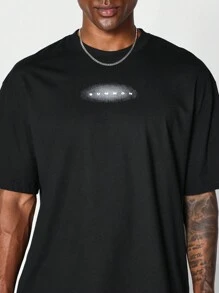 SUMWON Tee With Thunder Graphic Print For Daily Wear - Black - View 4