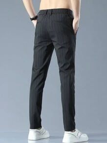Men's Vertical Striped Simple Casual Long Pants