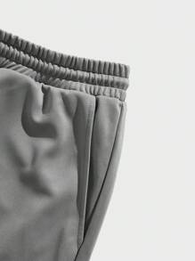 Manfinity VCAY Conjunto de camiseta y pantalones con estampado de letras para hombre, manga corta, urbano, casual - Multicolor - Ver 4