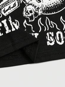 Kecoatembem Grunge Punk Slogan Skull Graphic Tank Top FIND MY SOUL - Black - View 3