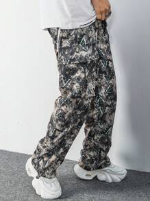 Manfinity EMRG Men's Tie Dye Drawstring Cargo Pants - Multicolor - View 2