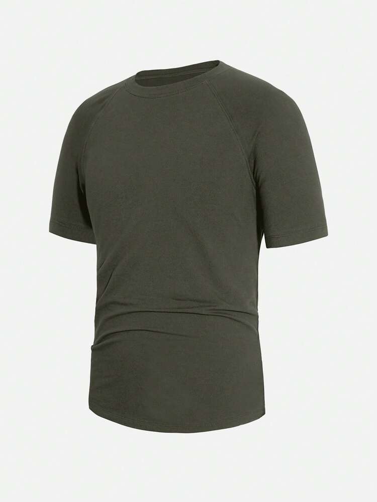 Men's Raglan Sleeve Plain T Shirt For Summer Easter