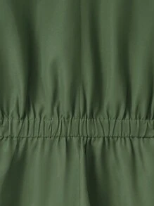 Manfinity Homme Nam Tay áo dài Áo liền quần Với Flap túi - xanh quân đội - Xem 5
