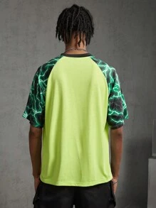 Manfinity VCAY 男士印花接縫休閒t恤