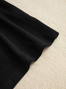 BamGleam Áo thun nữ tay ngắn dáng ôm vừa vặn in hình trái tim - màu đen - Xem 3