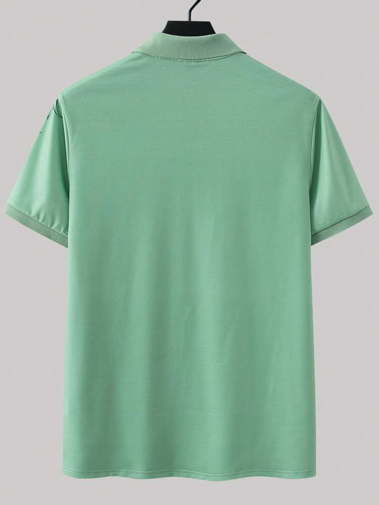 Men's Lion Print Short Sleeve Polo Shirt