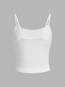 SHEIN EZwear Casual Heart & Letter Print Sexy Camisole Tank Top For Women, Summer - White - View 2