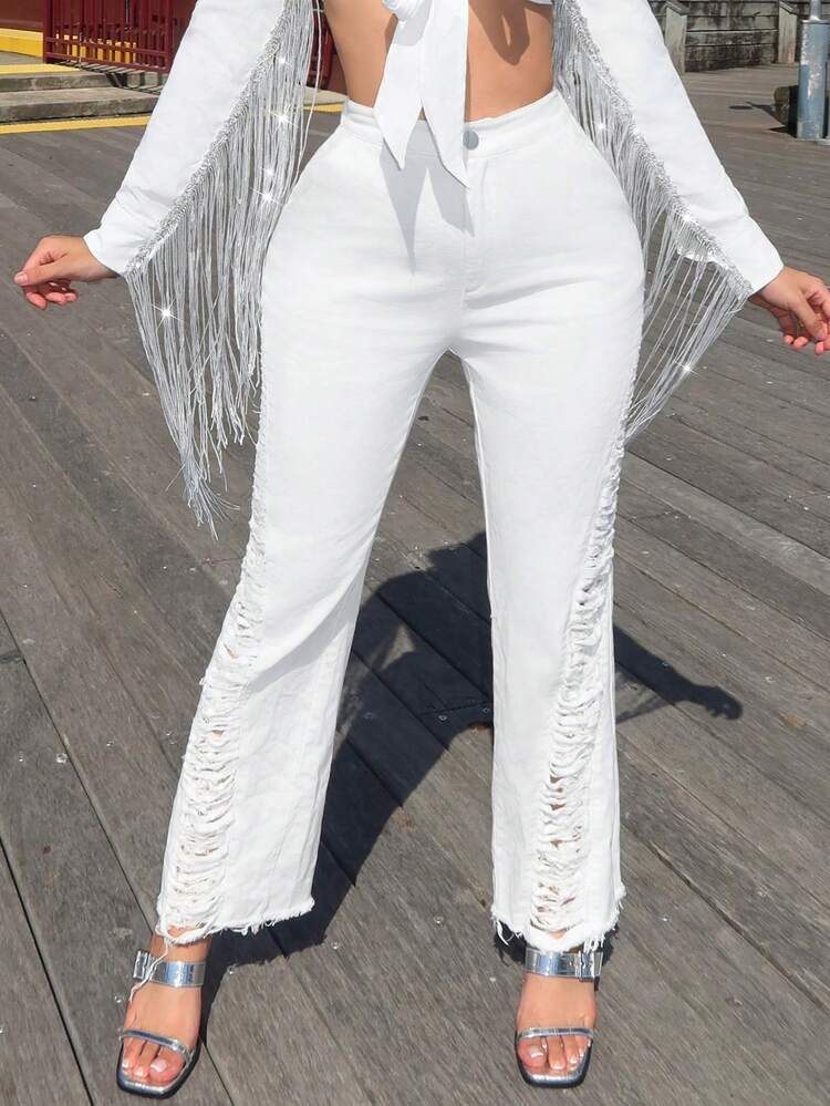 Distressed Washed Whisker Straight Jeans Music Festival Western Wear Women Festival, Women Cruise