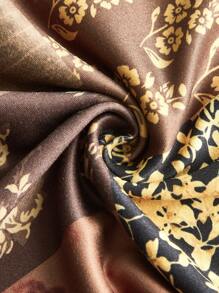 ROMWE Hippie Falda con estampado de retazo con cordón fruncido - Multicolor - Ver 4