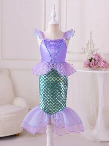 SHEIN Glamorique Kids Girl's Princess Dress, Purple Princess Dress, Christmas Children, Birthday, Party, Wedding Festival, Performance, Princess Gorgeous Dress, Middle East, Europe And America