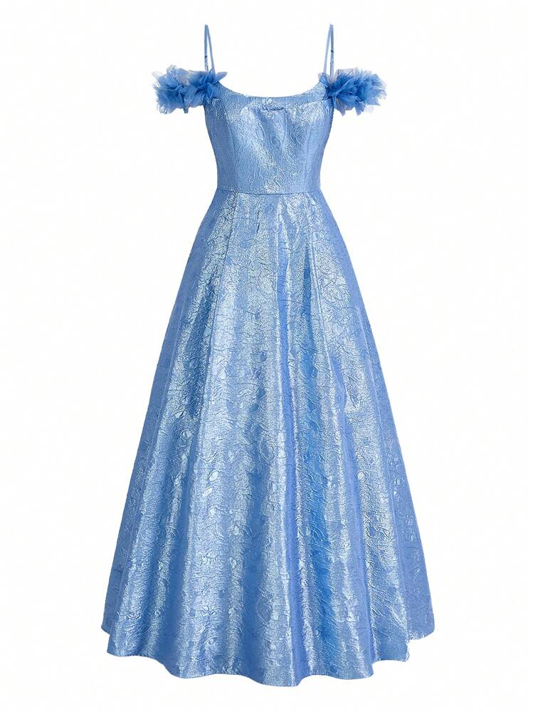 aqua glitter dress Bella and Bloom Boutique adds allure as the adorned skirt flows into a sheath silhouette Strapless Beaded Sweetheart Gown 49224