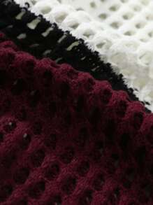 Manfinity RSRT Suéter de Crochet de Punto para Hombre con Rayas y Bloqueado de Colores