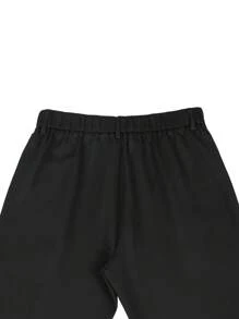 Manfinity Mode Men Solid Slant Pocket Suit Pants - Black - View 5