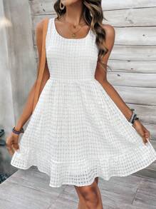 Breezaya Vestido Sin Mangas De Color Sólido - Blanco - Ver 1