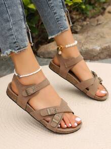 Women's Fashionable Comfortable Plus Size Roman Style Sandals For Outdoor Vacation