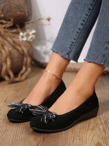 Quý cô Mới Mùa xuân/Mùa hè Bằng phẳng Giày In Faux Suede Chất vải , Thoải mái Và Giải trí - màu đen - Xem 3