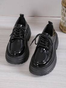 Scarpe Mary Jane Con Stile Britannico Per L'autunno Da Donna, Punta Tonda, Allacciate, Mocassini Con Suola Spessa E Piattaforma