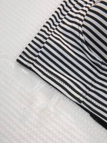 大尺碼女士條紋無肩帶胸罩,配有鋼絲, - 彩色 - 查看 5