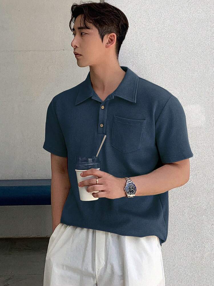 Men's Summer Solid Color Polo Shirt Business Attire