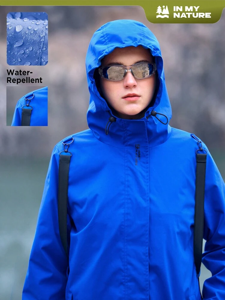 Women's Outdoor Windproof Hooded Jacket With Drawstring