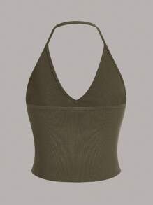 SHEIN EZwear Multicolor Women's Multicolor Knitted Halter Tank Top