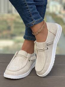 Women's Casual Athletic Loafers, Flat, Canvas Shoes