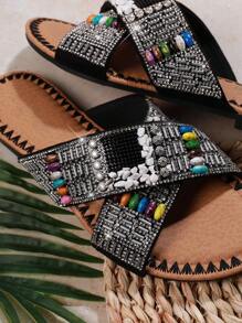 SHUZIA 女士平底涼鞋 - 黑色 - 查看 2