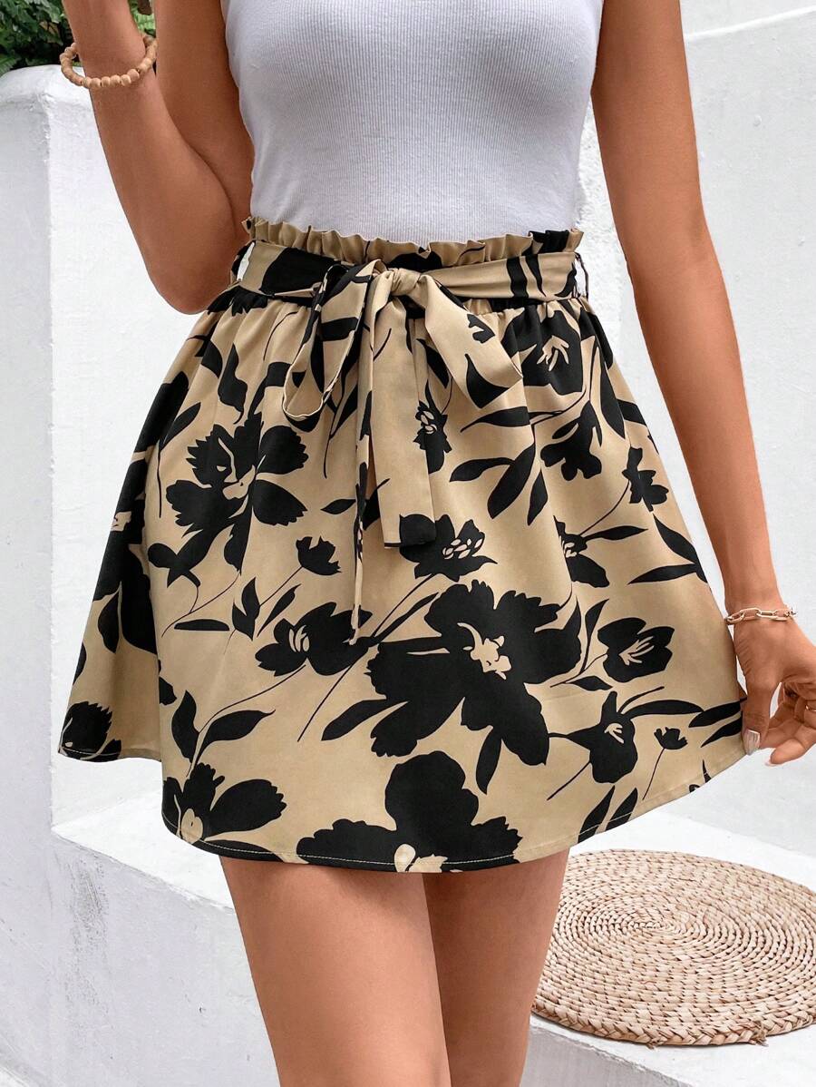SHEIN Frenchy Women's Floral Print Skirt - Multicolor - View 1