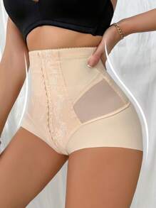 女性塑身內衣（高腰）收腹褲杏色 - 杏色 - 查看 2
