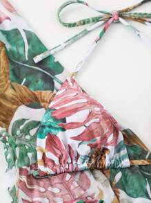 SHEIN Swim Của phụ nữ Nhiệt đới In Bộ Bikini Với Dây đai - Nhiều màu - Xem 6