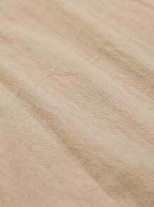 SHEIN LUNE Của phụ nữ Màu thuần Dây kéo Placket Đầm Tổng thể - Màu Khaki - Xem 6