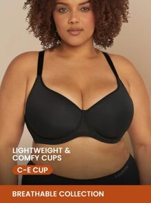 LUVLETTE Plus Dream Curve Air Full Coverage T-Shirt Bra - Black - View 2