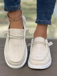 Women's Casual Athletic Loafers, Flat, Canvas Shoes