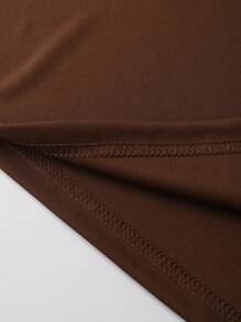 男士素色圓領T恤 - 咖啡棕 - 查看 7