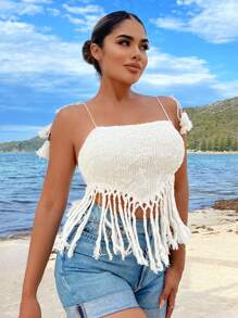 SHEIN SXY Summer Vacation Beach Short White Tank Top