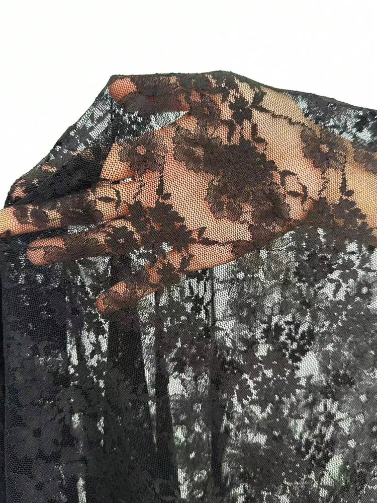 Lace Patchwork Spaghetti Strap Cover-Up Dress Country Dress