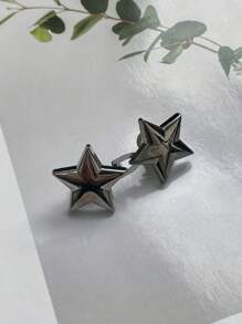 DAZY Fashionable Star Shaped Button Waistband - Black - View 3