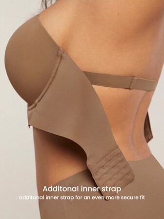 LUVLETTE 梦幻曲线支撑+无缝聚拢长款无肩带内衣外穿基本款半罩杯文胸