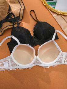 2 件装蕾丝钢圈文胸内衣