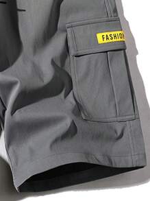 男士宽松休闲薄款工装短裤，百搭夏季街头服饰 - 深灰色 - 查看 5