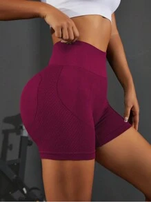 SHEIN Velisys 3 pezzi Pantaloncini sportivi senza cuciture con vita larga, pantaloncini per il sudore, pantaloncini da palestra, pantaloncini da ciclista per donne