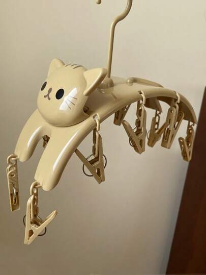 Kawaii 1pc Cartoon Plastic Cat Clothes Hanger