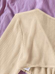 Swim Vcay Vestito copri costume solid color a maglia mini con scollo a V per la spiaggia d'estate