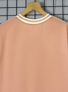 Teen Boy Letter & Number Print Colorblock T-Shirt - Brown - View 7