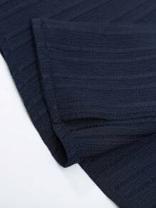 Manfinity Homme Men's Plain Texture Long Sleeve Shirt And Pants Set - Royal Blue - View 5
